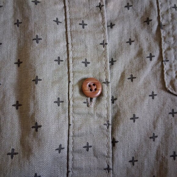 Duluth Trading Co. Women's Small Dark Sage Green Printed Artisan Hemp Shirt - Picture 9 of 13